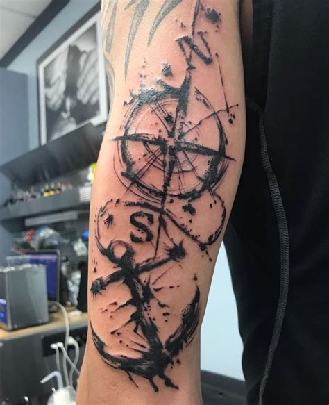 Anchor And Compass Tattoo For Guys Map Tattoos Best Sleeve Tattoos Feather Tattoos Tattoo