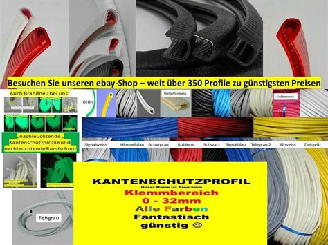 MUSTER 8 12 Kantenschutzprofil Kederband Gummi Profil Klemmprofil