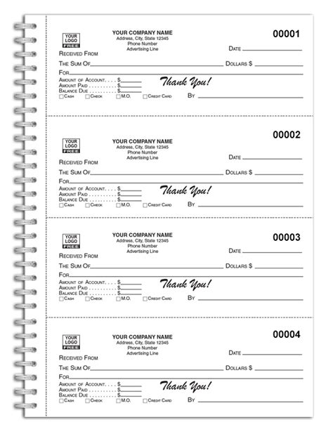 Custom Printed Receipt Books Custom Receipt Customized Invoice Book