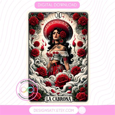 La Cabrona Latina PNG Chicana PNG Tarot Card Digital Files Dtf Uvdtf