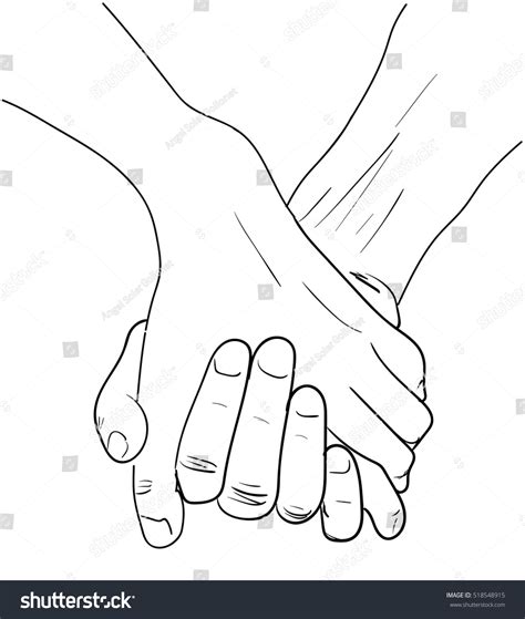 Illustration Intertwined Interlocking Hands Lovers Stock Vector