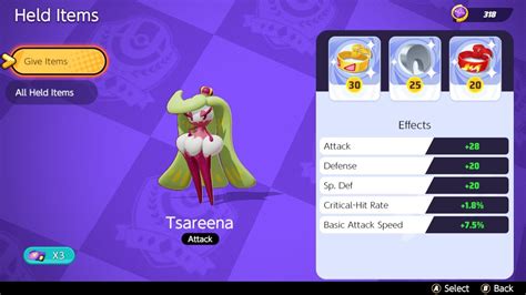 Best Build For Tsareena In Pokemon Unite