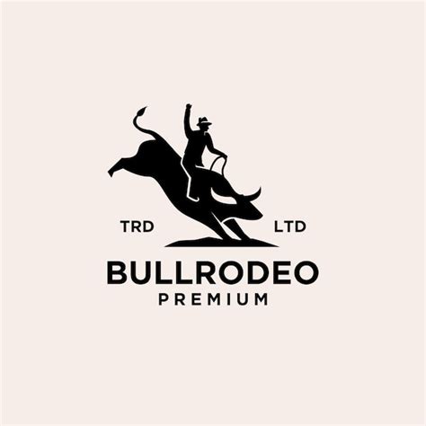 Icono De Logo Vintage De Rodeo De Toro Vector Premium