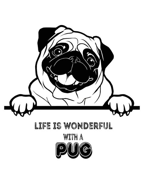 Peeking Pug Svg Pug Head Svg Dog Svg Pug Face Svgcute Pug Face