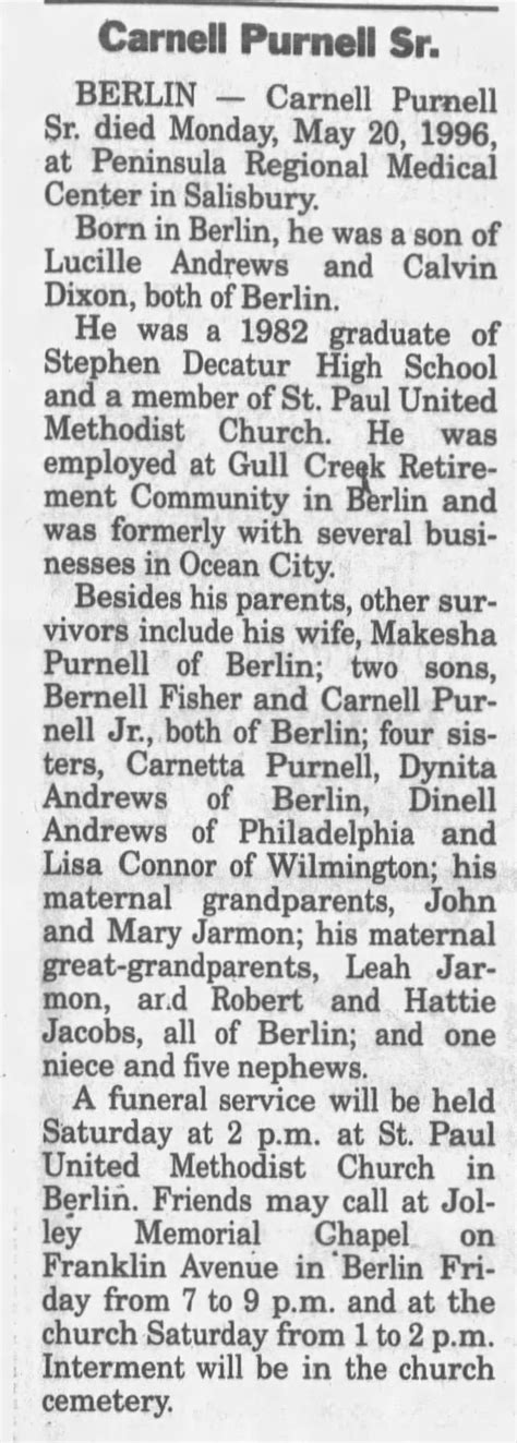 Obituary For Carnell Purnell ™