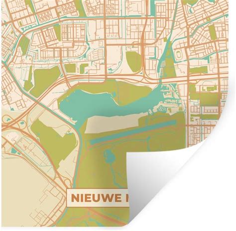 Muurstickers Sticker Folie Plattegrond Nieuwe Meer Kaart