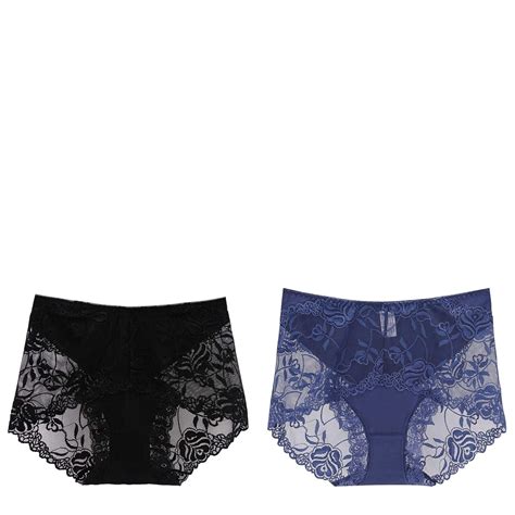 Wijhcboe Pack Womens Cotton Panties For Women Mid High Waist Lace Seamless Bikini Underwear