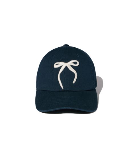 MUSINSA FALLETT Ribbon Ball Cap Navy