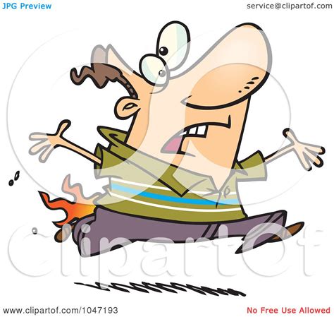 Royalty Free Rf Clip Art Illustration Of A Cartoon Man Running With