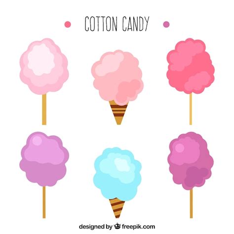 Sweet Cotton Candy Collection Vector Free Download