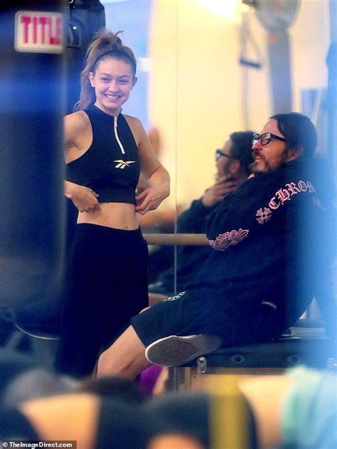 Gigi Hadid Enjoys Chat With Trainer During Break From Workout Gigi