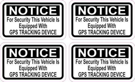 25in X 15in Vehicle Equipped With Gps Tracking Stickers