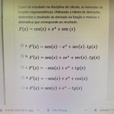 Tabela De Derivadas Desvendando Calculo