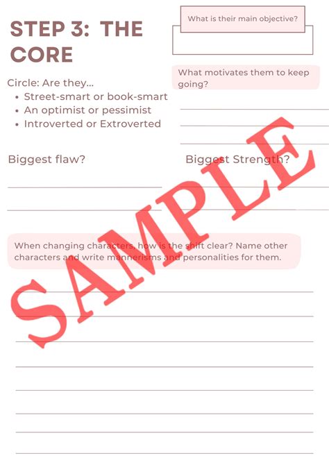 Character Profile Worksheet - Etsy