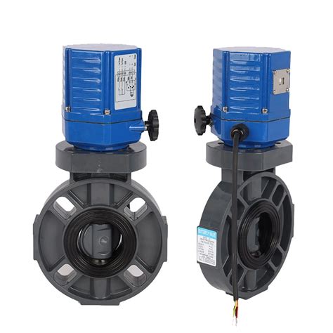 Electric Plastic Control Operated Actuated Butterfly Valve Upvc On Off