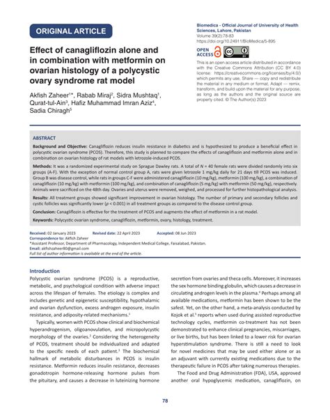 Pdf Effect Of Canagliflozin Alone And In Combination With Metformin