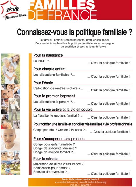 Connaissez Vous La Politique Familiale Familles De France