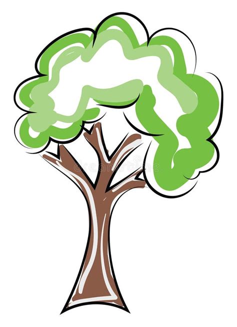 Illustration Du Vecteur Ou De La Couleur D Un Arbre Vert Illustration