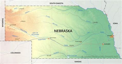 physical map  nebraska