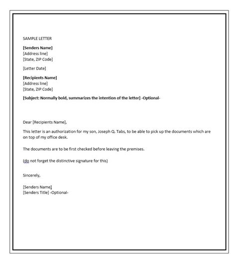 Free Authorization Letter Template Sample And Example Pdf Best