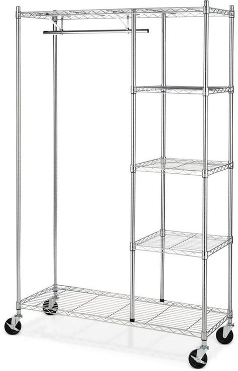 Whitmor rolling garment rack with shelves – Artofit