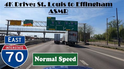 4K Drive St Louis To Effingham ASMR I 70 East Interstate 70 East