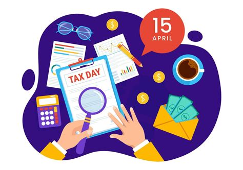 Happy Tax Day Vector Illustration On April With Clipboard Tax Form