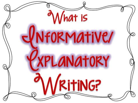 Informative Explanatory Writing Anchor Chart Clip Art Library