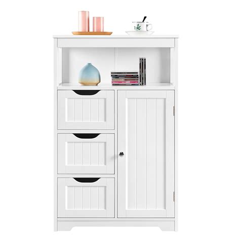 Yaheetech Free Standing Bathroom Floor Cabinet MDF Wooden Storage