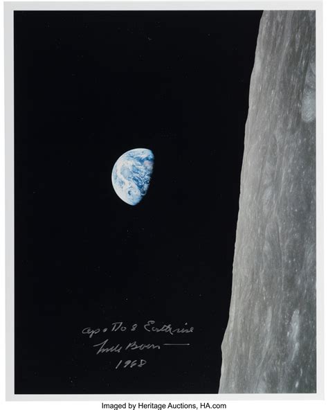 Frank Borman Signed Apollo 8 "Earthrise" Color Photo.... Space | Lot ...