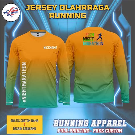 Jual Baju Jersey Running Night Marathon Lengan Pendek Dan Panjang