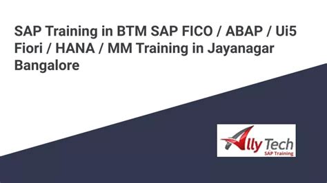 PPT Allytech SAP Training SAP FICO Course In Bangalore PowerPoint