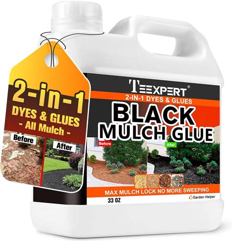 Amazon Teexpert 2 In 1 Black Mulch Dye Glue 33OZ Strong Mulch