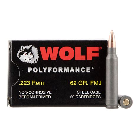 Notify Me Wolf Polyformance 223 62 Grain Fmj Ammo 500 Round Case