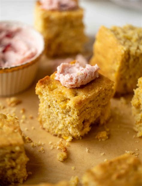 Brown Butter Cornbread With Salted Cranberry Butter