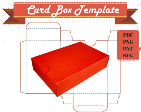 Card Box Template Printable Pdf Png Svg Dxf Digital Downloads Patern - Etsy