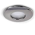 MiniSun Pack Of 4 Modern Fire Rated Brushed Chrome GU10 Recessed