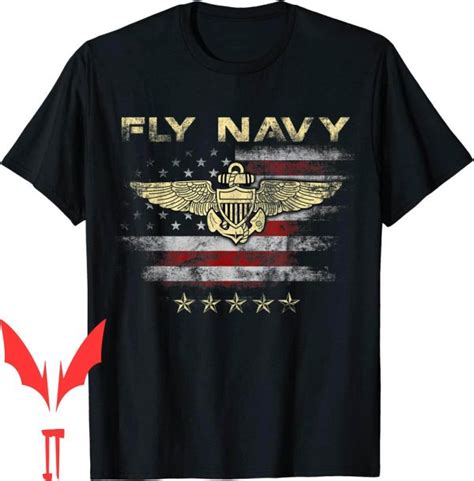 Naval Academy T-Shirt Fly Classic Naval Officer Pilot Wings