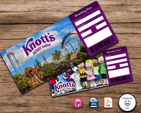 Printable Knotts Berry Farm Surprise Trip T Ticket Etsy