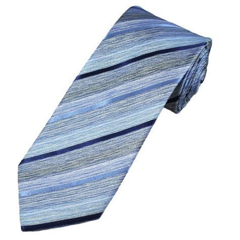 Tresanti Celeste Shades Of Blue Striped Men S Silk Designer Tie From