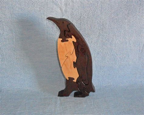 Penguin Wooden Scroll Saw Puzzle By Huebysscrollsawart On Etsy