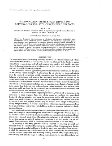 (PDF) Elastoplastic Stress-Strain Theory for Cohesionless Soil