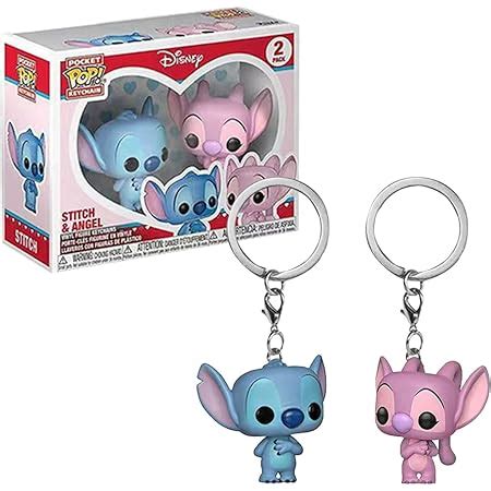 Stitch Keychain Porte Clés 2 pcs Anime Cartoon Voiture Porte clés