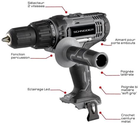 Millmatpro Perceuse Visseuse V Nm Percu Avec Poignee Ss Bat