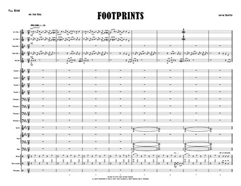 Footprints Arr Kris Berg By Wayne Shorter Sheet Music For Jazz