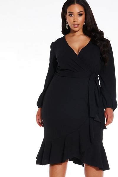 Curve Black Puff Sleeve Midi Dress Quiz Clothing Midi Dress