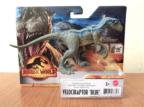 Velociraptor Blue Jurassic World Ferocious Pack By Mattel