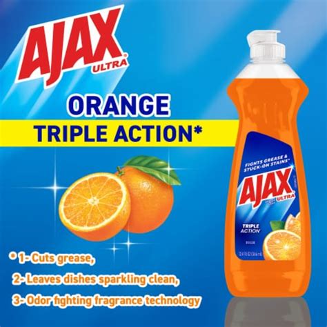 Ajax Ultra Triple Action Orange Scent Liquid Dish Soap 12 4 Fl Oz