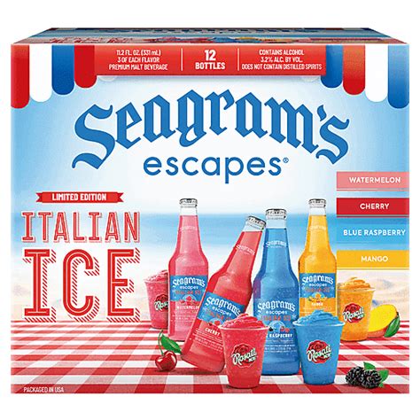 Seagram S Escapes Malt Beverage Premium Italian Ice Variety Pack 12