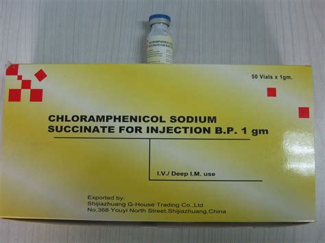 Chloramphenicol Sodium Succinate For Injection 1g 50vialsbox